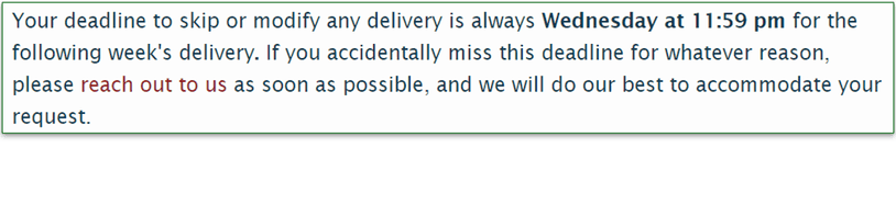 Gobble's deadline information screenshot