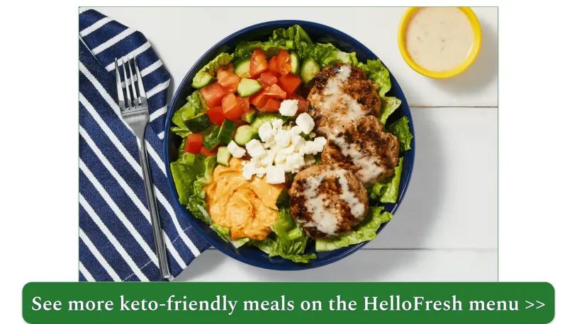 a screenshot of hellofresh's Greek Salad with Spiced Beef Patties
