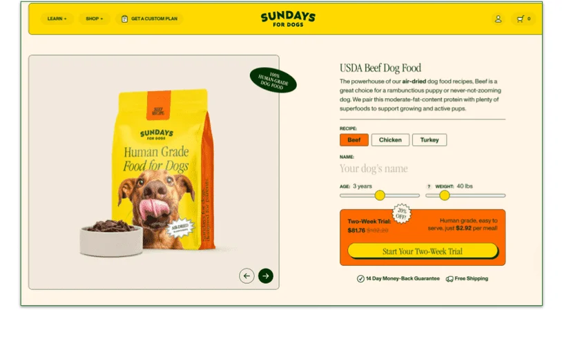 Cost of the Beef recipe for a 40 lb dog