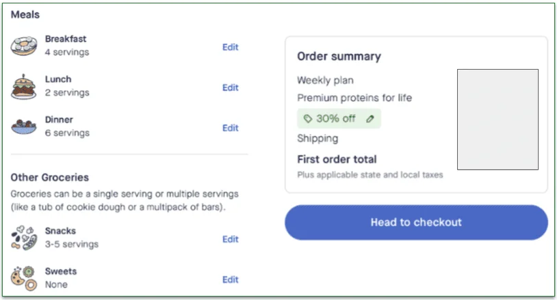 Plan recommendations before checkout