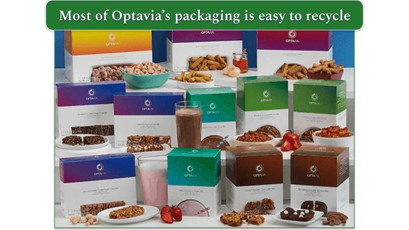Range of Optavia's packaging for different products