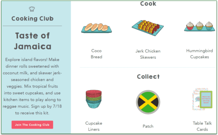 Raddish Kids Cooking Club's theme