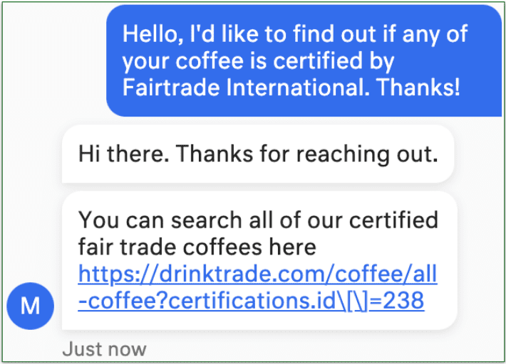 An agent connected to live chat within seconds