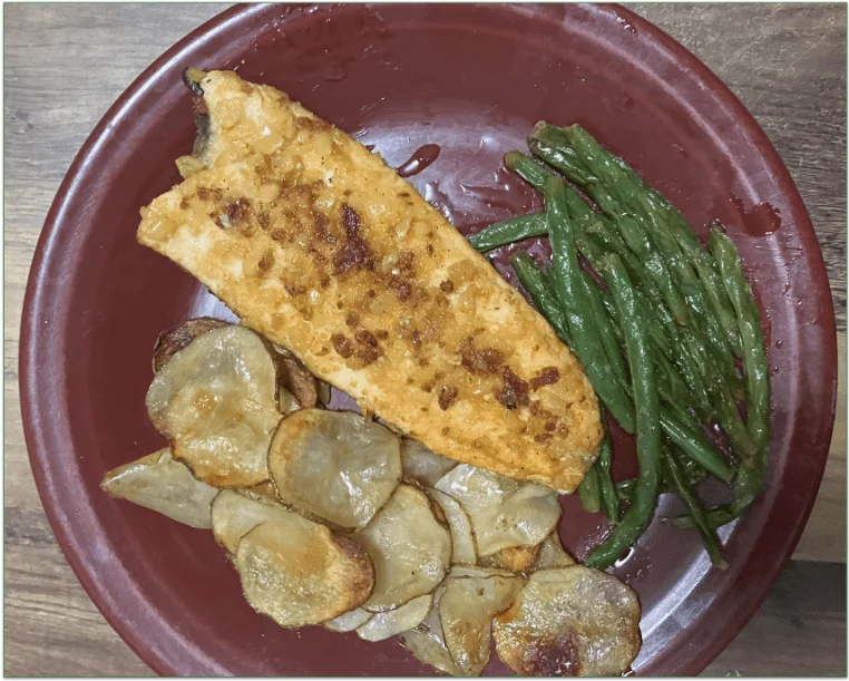 Home Chef’s Trout with Panko & Bacon with Green Beans & Roasted Potatoes