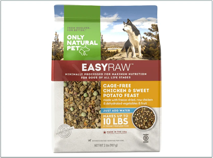 a screenshot of only natural pet's EasyRaw Cage-Free Chicken & Sweet Potato Feast