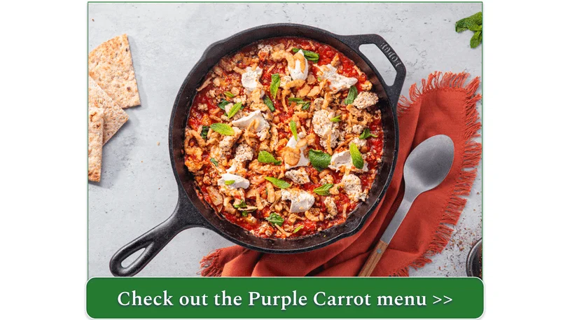 Roasted Red Pepper Shakshuka with Za'atar Tofu & Crispy Shallots by Purple Carrot