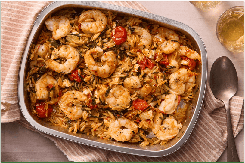 Some Assemble & Bake dishes come with an aluminum tray