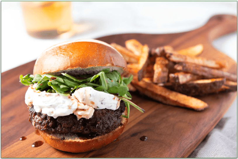 Home Chef's Balsamic Rosemary Beef Burger with Truffle Fries
