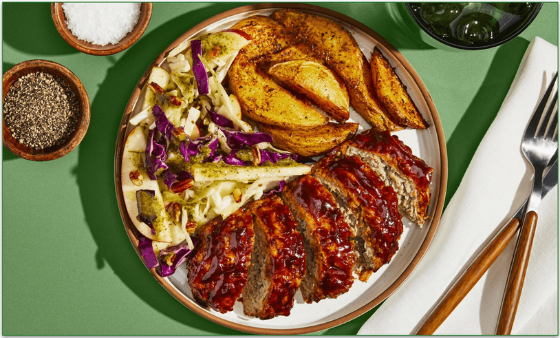 Green Chef's BBQ Pork Meatloaves & Cabbage Apple Slaw