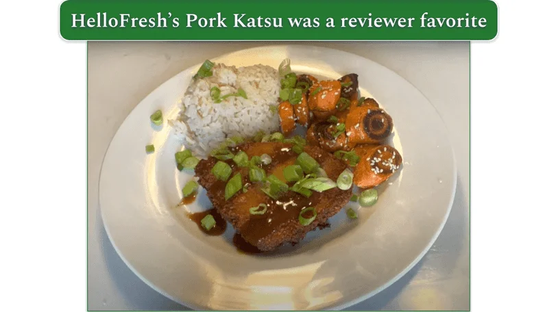 HelloFresh’s Pork Katsu on a plate