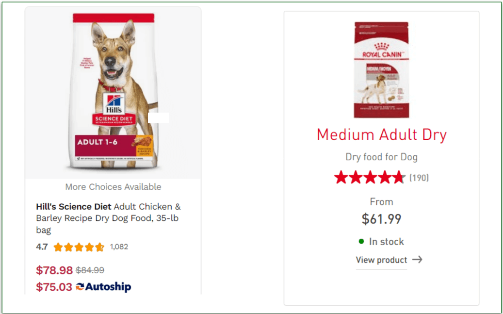  Screenshot of Royal Canin's account homepage