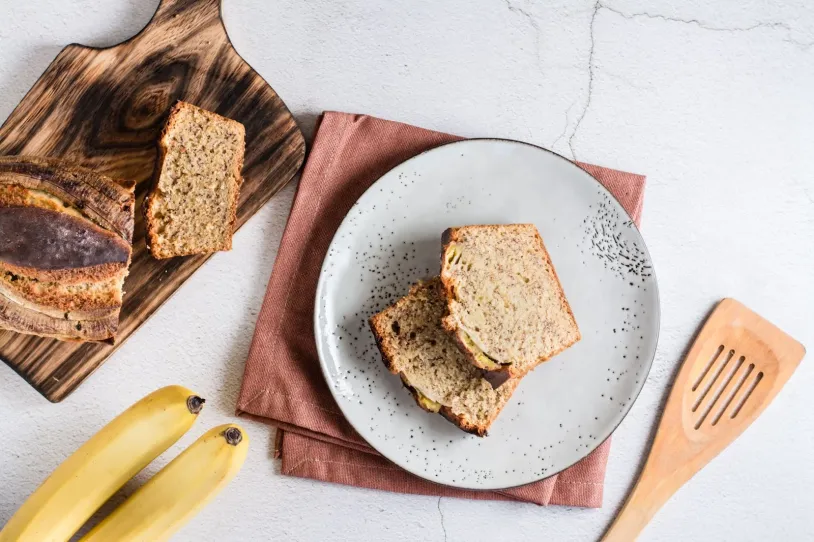 Banana bread on a plate