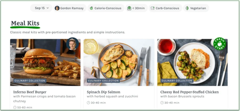 screenshot of logos that highlight special menu options