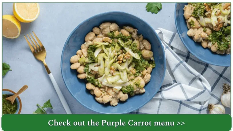 Creamy Butter Beans with Herb Pistou & Celery Walnut Salad from Purple Carrot