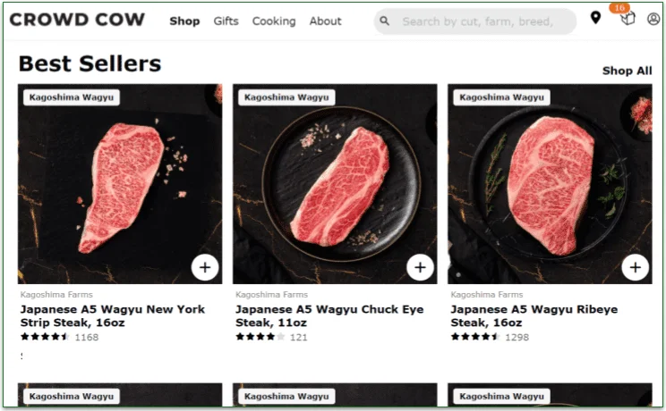 Crowd Cow's Kagoshima Wagyu meats