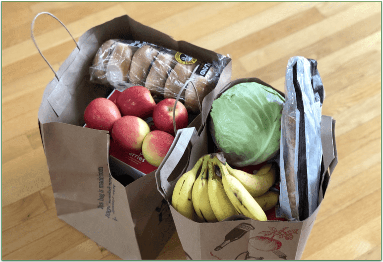 Grocery bags full of shopping