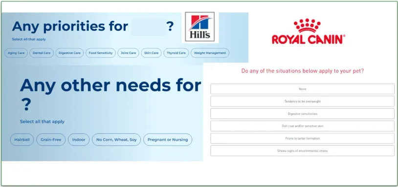 The Hill’s pet food questionnaire is more in-depth