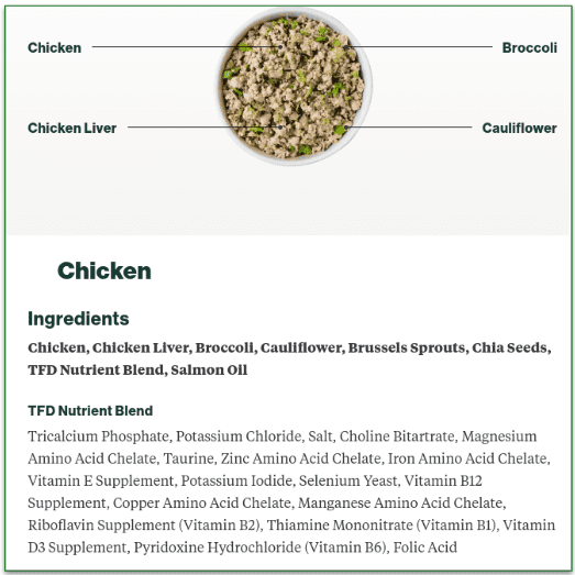 A picture of The Farmer’s Dog chicken recipe