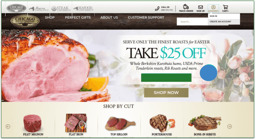 The Chicago Steak Company home page