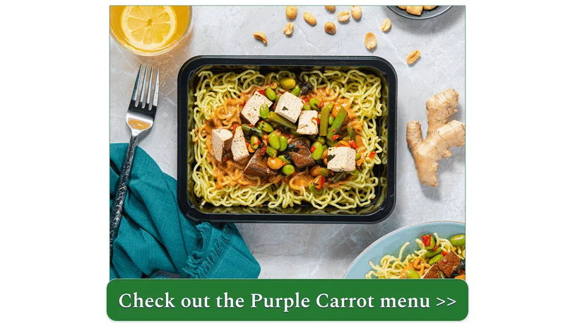 Purple Carrot's Peanut Noodles with Gingered Edamame & Braised Tofu