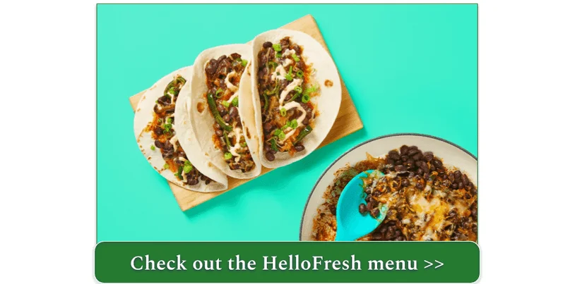 One-Pan Cheesy Black Bean Tacos with Poblano & Smoky Red Pepper Crema by HelloFresh