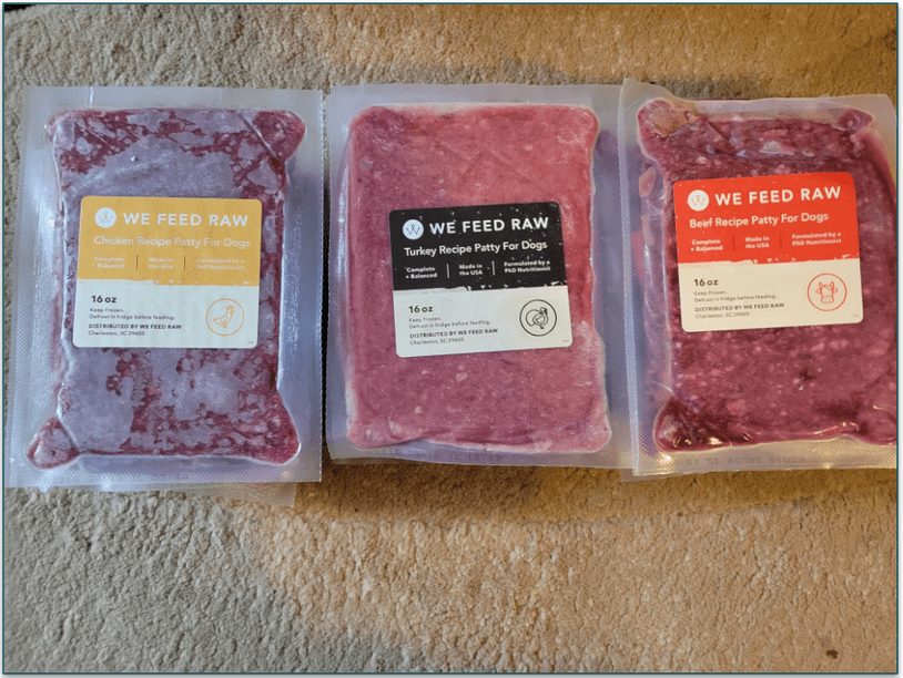 All We Feed Raw recipes arrive frozen