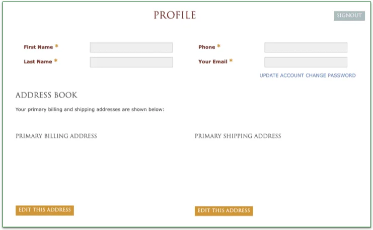 Screenshot of Silver Cuisine's profile page
