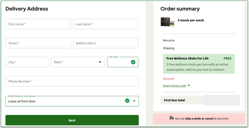 7: Enter your delivery address