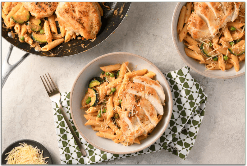 Home Chef's One-Pan Chicken Cutlet in Tuscan Cream Sauce dish
