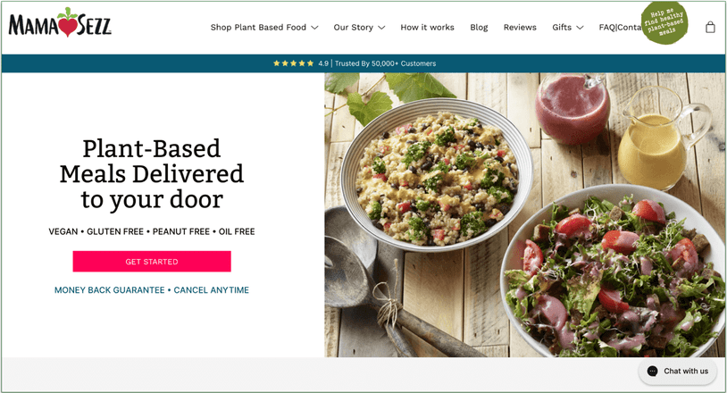 MamaSezz's homepage with the 