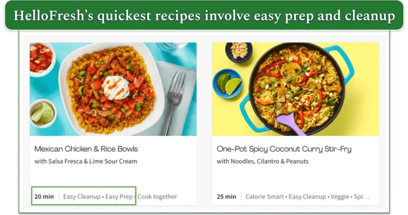 HelloFresh's quick recipes demand less time