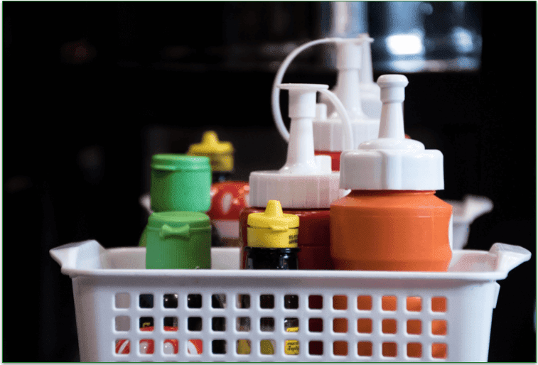 Basket of condiments