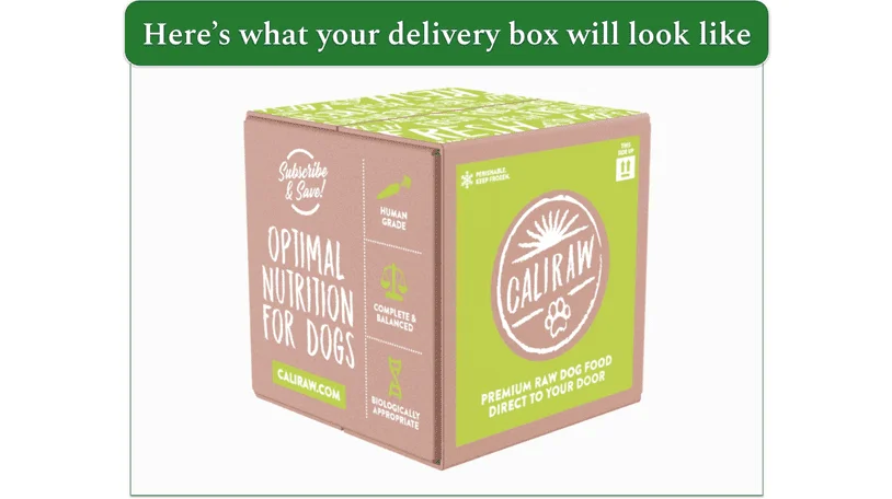 a screenshot of cali raw's delivery box