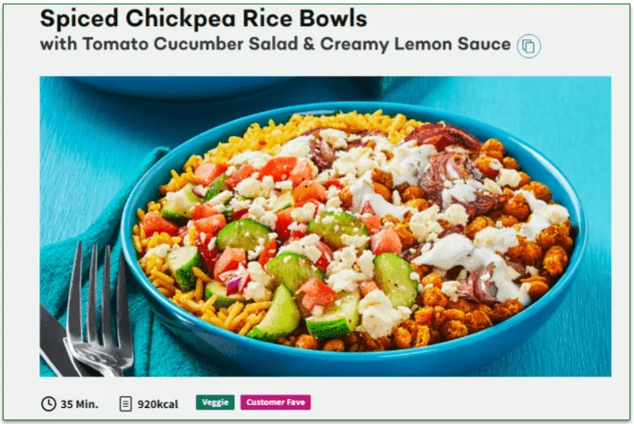  A vegetarian dish from EveryPlate