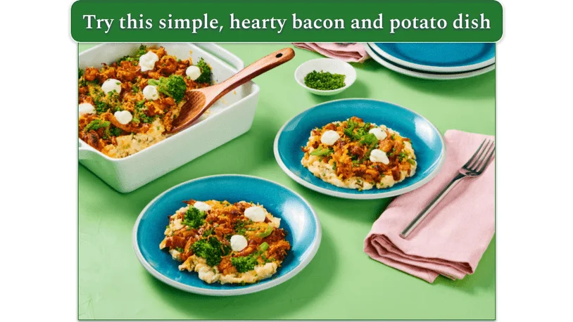 the Chicken & Bacon Baked Potato Casserole from hellofresh