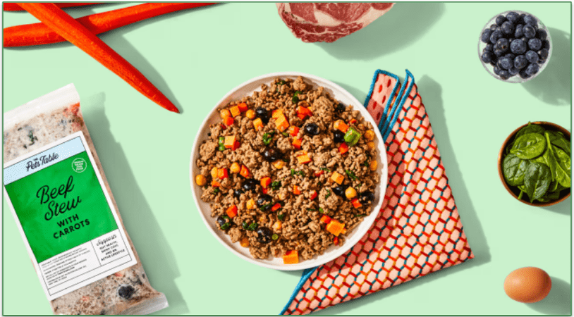 A bowl of The Pets Table Beef Stew With Carrots