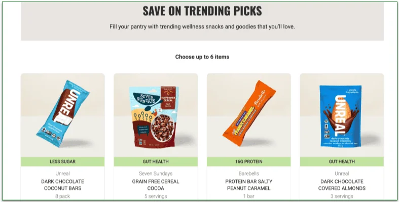 Revive Superfoods' add-on menu