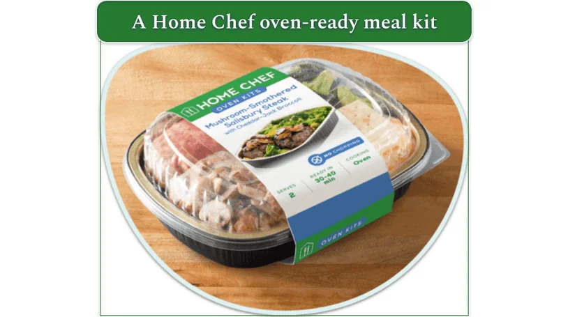 Image of Home Chef's Mushroom-Smothered Salisbury Steak oven kit in packaging