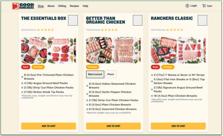 Good Ranchers' menu options