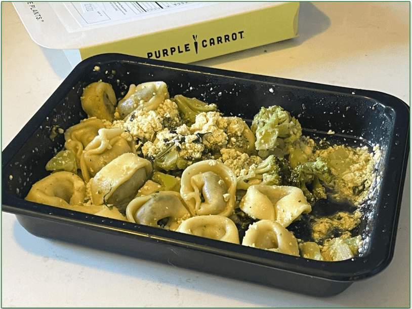 Microwavable Portobello Tortellini by Purple Carrot