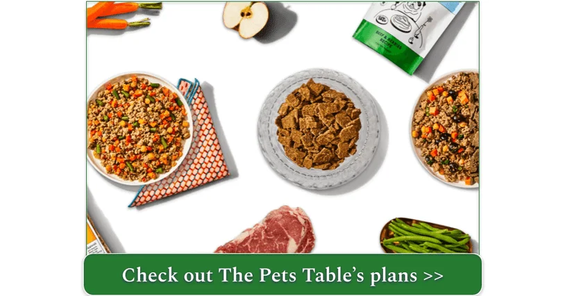 A sampling of The Pets Table's fresh and air dried offerings