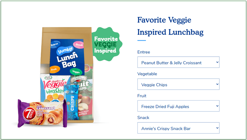 Yumble's Favorite Veggie Inspired Lunchbag