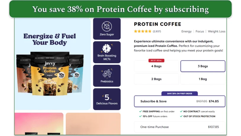 Javvy Coffee's Instant Protein Coffee and prices