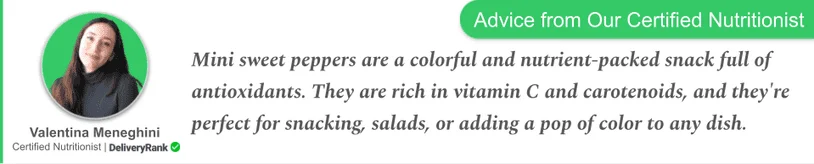 Nutritionist quote about mini sweet peppers