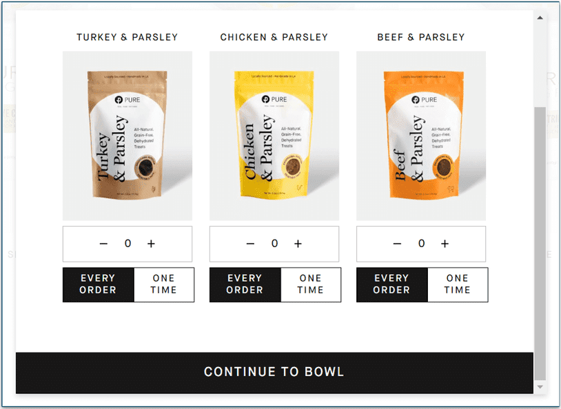 Selection of Pure treats