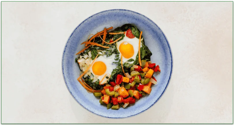 Garden Baked Eggs with Sweet Potato Hash by Territory Foods