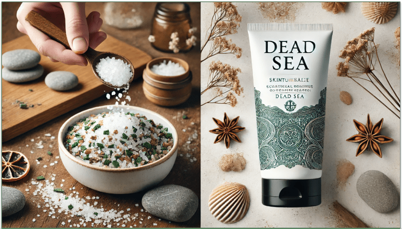 An image highlighting the differences between Celtic Sea salt and Dead Sea salt.