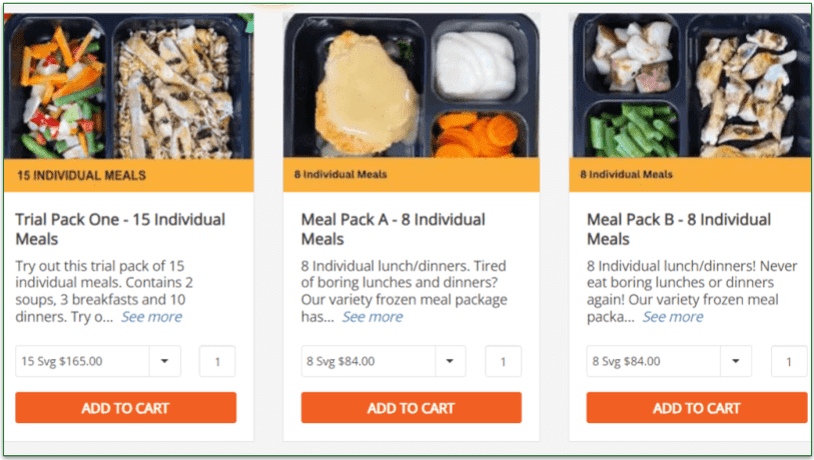  Images and prices of 3 senior meal pack bundles