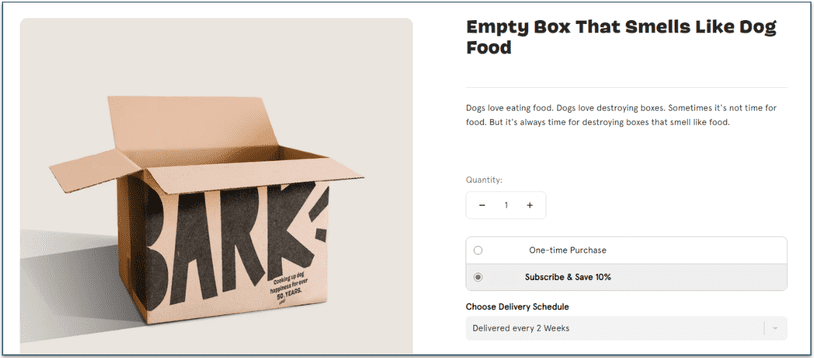 You can also get an empty box that smells like dog food!