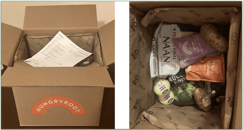 Our reviewer rated their Hungryroot delivery
